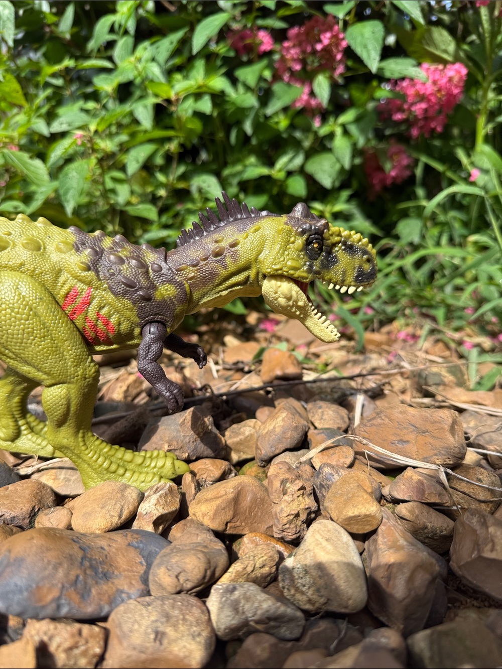 Mattel Olive Green and Brown Dino Figure with Red Markings
